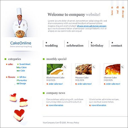 Cakes Online Website Template